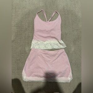 Urban Outfitters Pink Chemise with Lace Trim